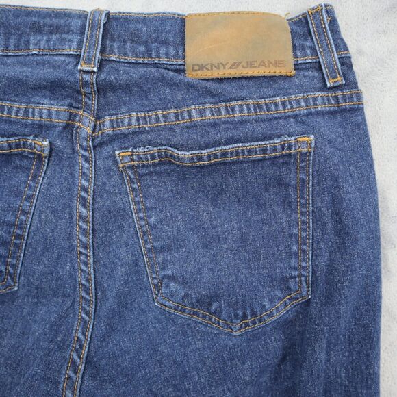 DKNY Pants Womens 6L Blue Bootcut Mid Rise Denim Button Zip Medium Wash Jeans - Picture 16 of 16